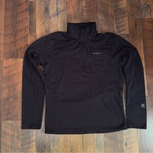 Patagonia Men's R1 Air Fleece Midlayer 1/2 Zip Mock Neck Sweater Size S Black